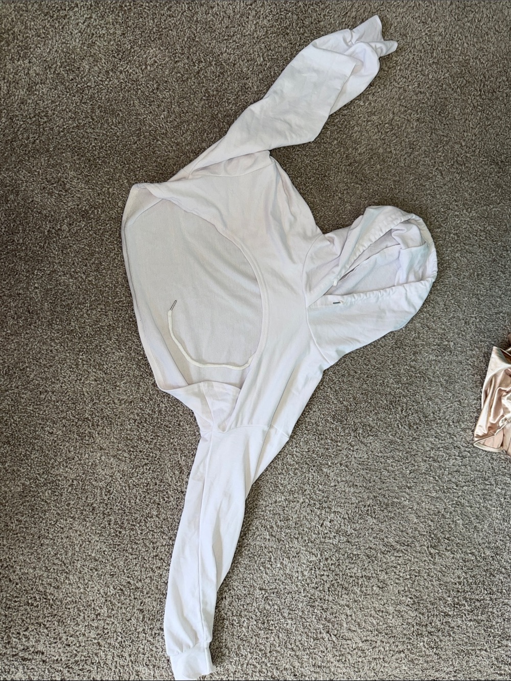 Lightweight White Hooded Lounge Top for Women